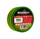 Ізоляційна стрічка ПВХ 0,15мм*19мм*15м жовто-зелена (21 шт в пак) TM BAUKRAFT, Germany