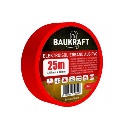 Ізоляційна стрічка ПВХ 0,15мм*19мм*25м червона (18 шт в пак) TM BAUKRAFT, Germany
