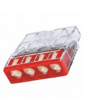 Клема COMPACT для розпод коробок 4X2,5, прозора/червона з пастою, 2273-244 WAGO