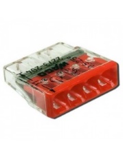 Клема COMPACT для розпод коробок 4X2,5, прозора/червона, без пасти, 2273-204, WAGO(100)