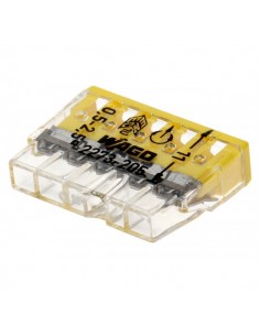 Клема COMPACT для розпод коробок 5X2,5, прозора/жовта, без пасти, 2273-205, WAGO(100)