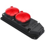 BY10-306 3*25 А Розетка подвійна (2*3х фаз.) BYES (каучук) IP55