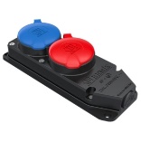 BY10-307 3*25 А Розетка подвійна (1*3х фаз.+1*1фаз.) BYES (каучук) IP55 (5)