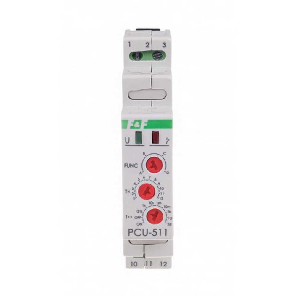 Реле часу PCU-511 UNI 8А 0.1с-24доби 12-264В AC/DC F&F
