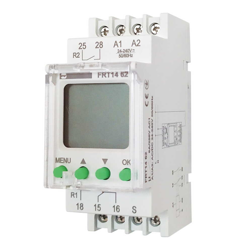 Реле часу  цифрове  FRT14-62 (0,1с-10днів) 24-220V AC/DC (циклічне) вкл/викл ПФ