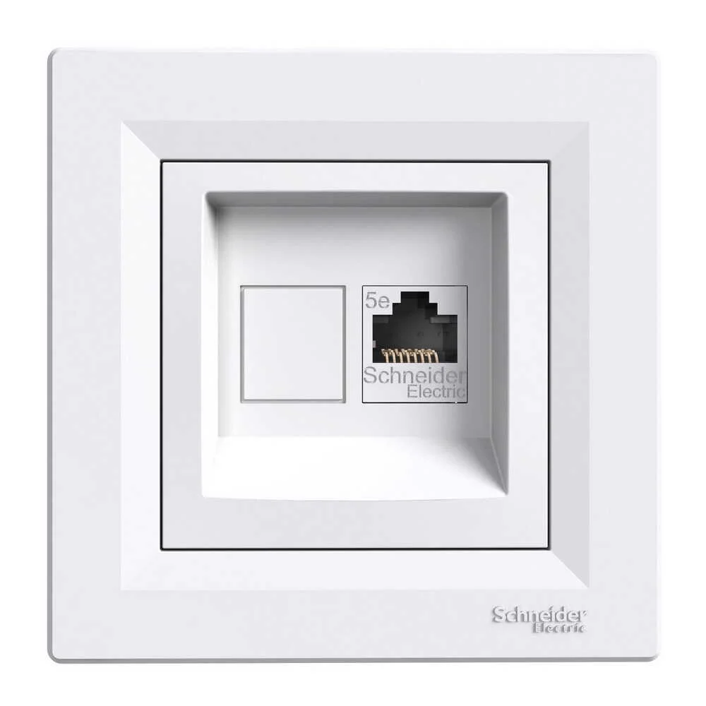 Розетка Schneider Asfora біла комп'ютерна RJ45 Cat. 5E з рамкою ( EPH4300121 )