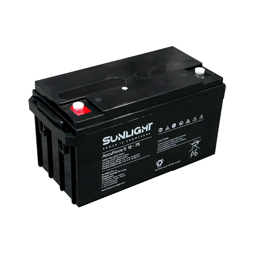 Акумулятор 75Ah 12В тип AGM Sunlight ( CB-06504 )