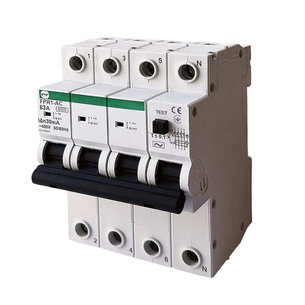 Реле захисного відключення FPR1-AC 4/63А 30 мА Промфактор ( FPR14063030AC )