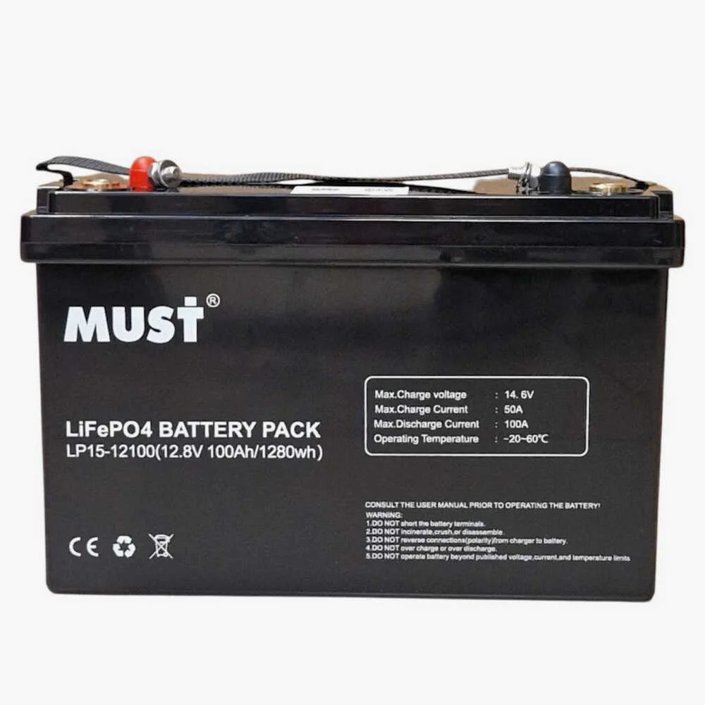 Акумулятор LiFePO4 12.8V 100Ah BMS 50/100A - 1280Wh MUST ( LP15-12100 )