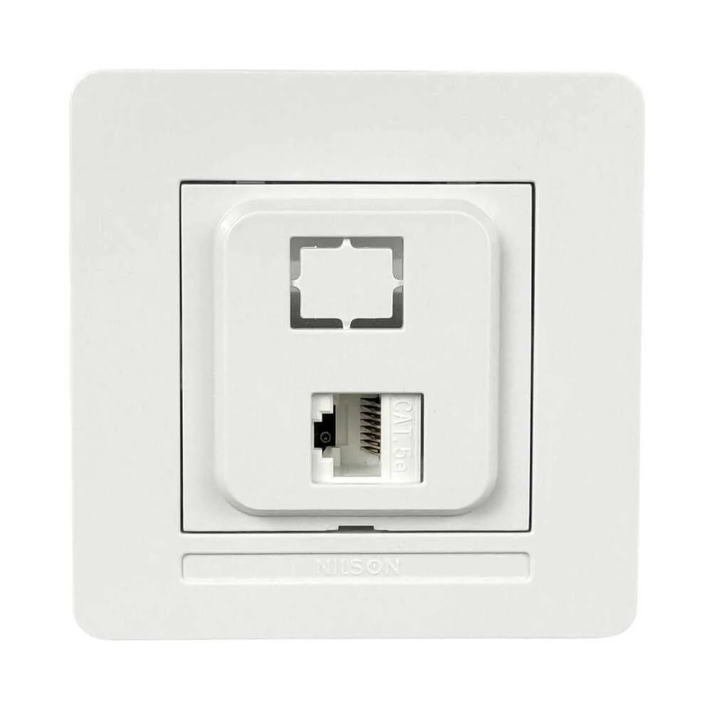 Розетка Nilson Selene біла комп'ютерна CAT5e RJ45 ( 23111044 )
