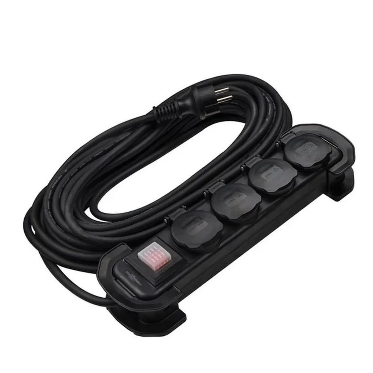 Подовжувач АСКО каучук 4р 15м чорний IP44 ( ECO019001017 )