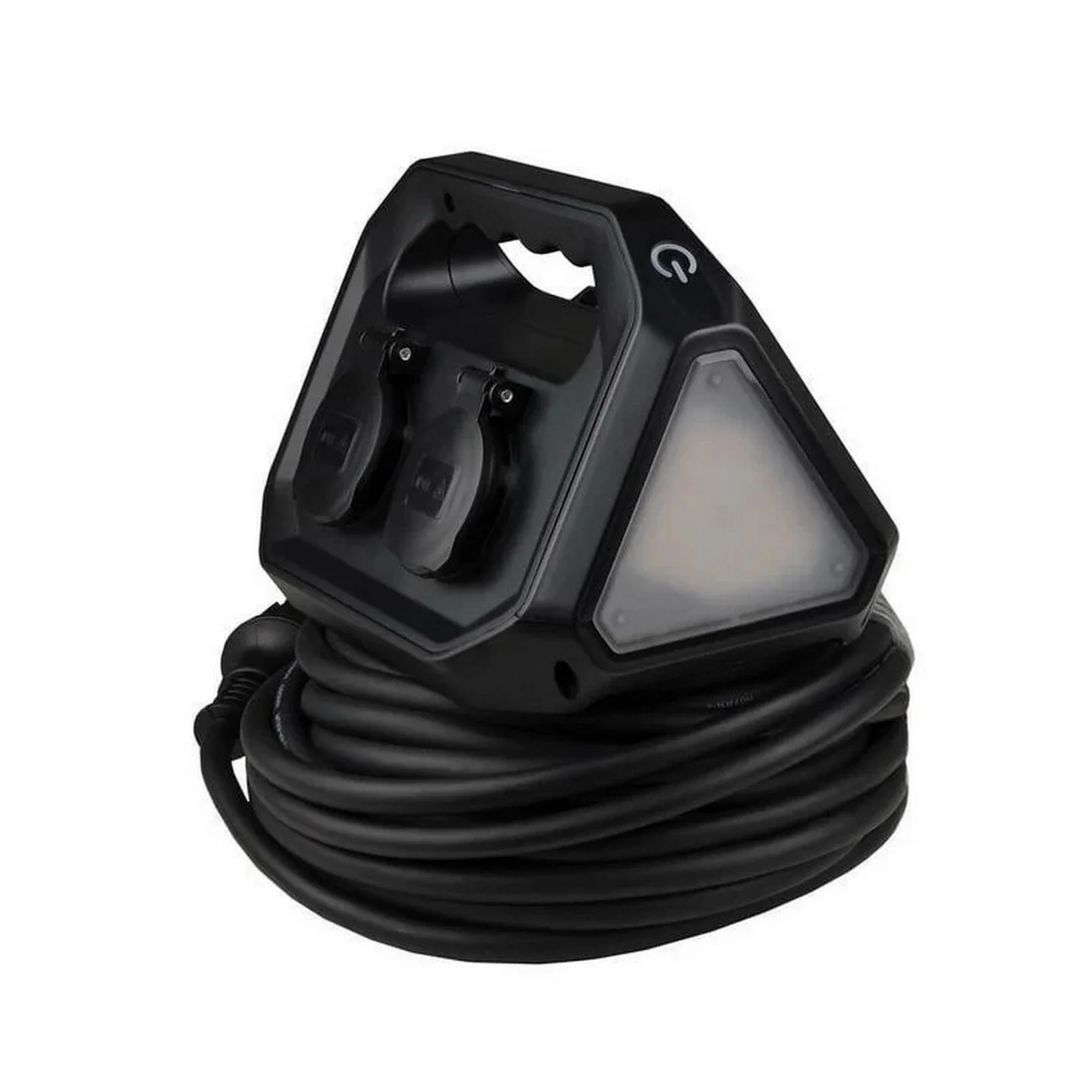 Подовжувач АСКО каучук 4р 15м + LED ліхтарик чорний IP44 ( ECO019001016 )