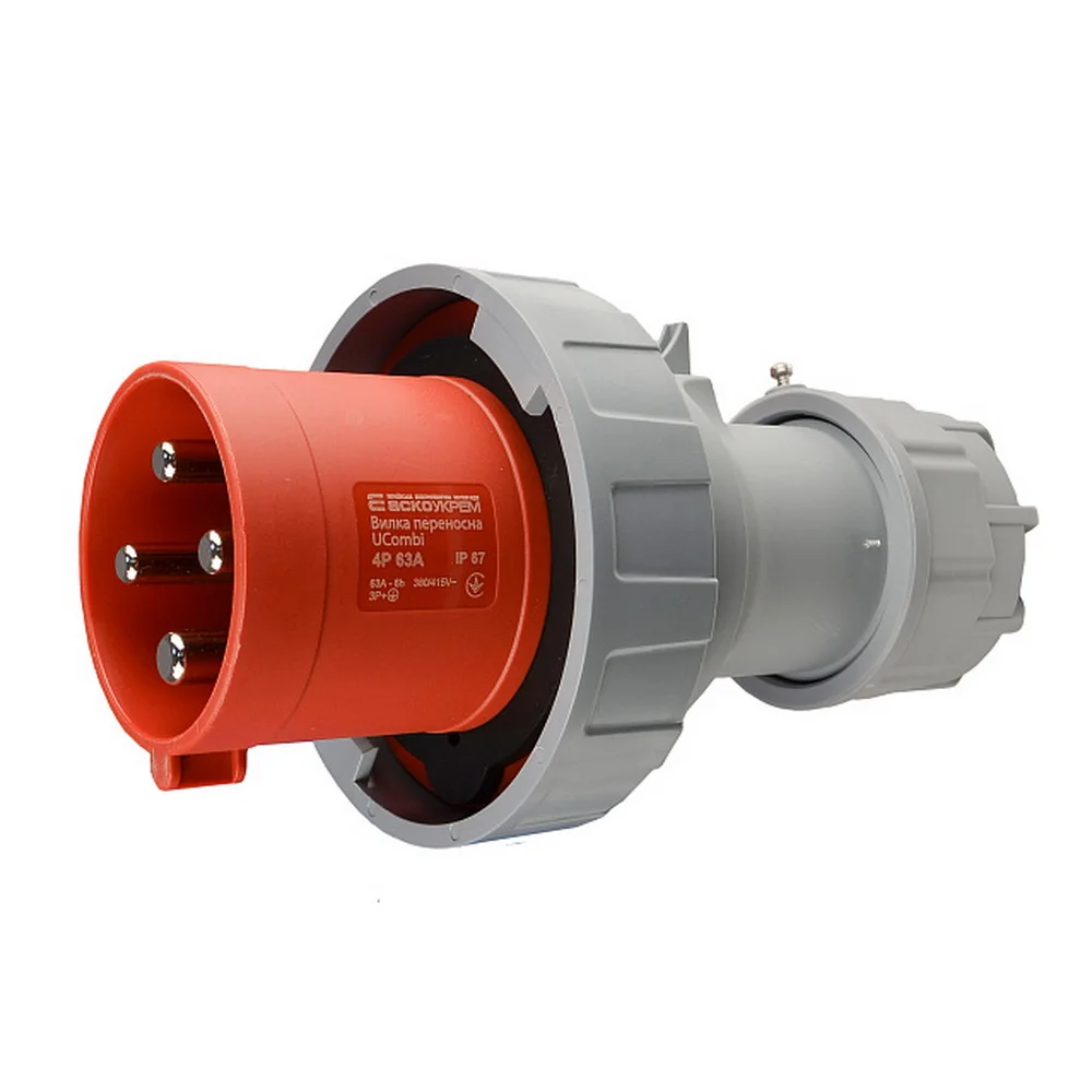 Вилка трифазна АСКО 63А/4 UCombi IP67 ( A0080010110 )