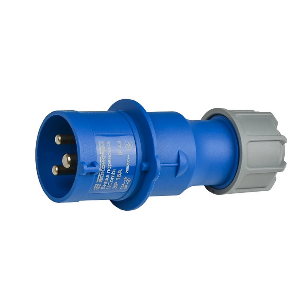 Вилка однофазна АСКО 16А/3 UCombi IP44 ( A0080010101 )