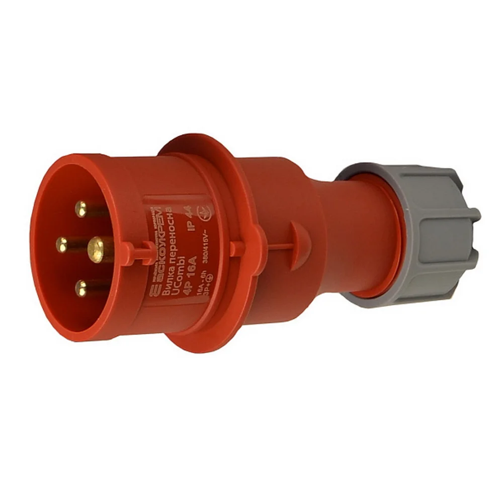Вилка трифазна АСКО 16А/4 UCombi IP44 ( A0080010106 )