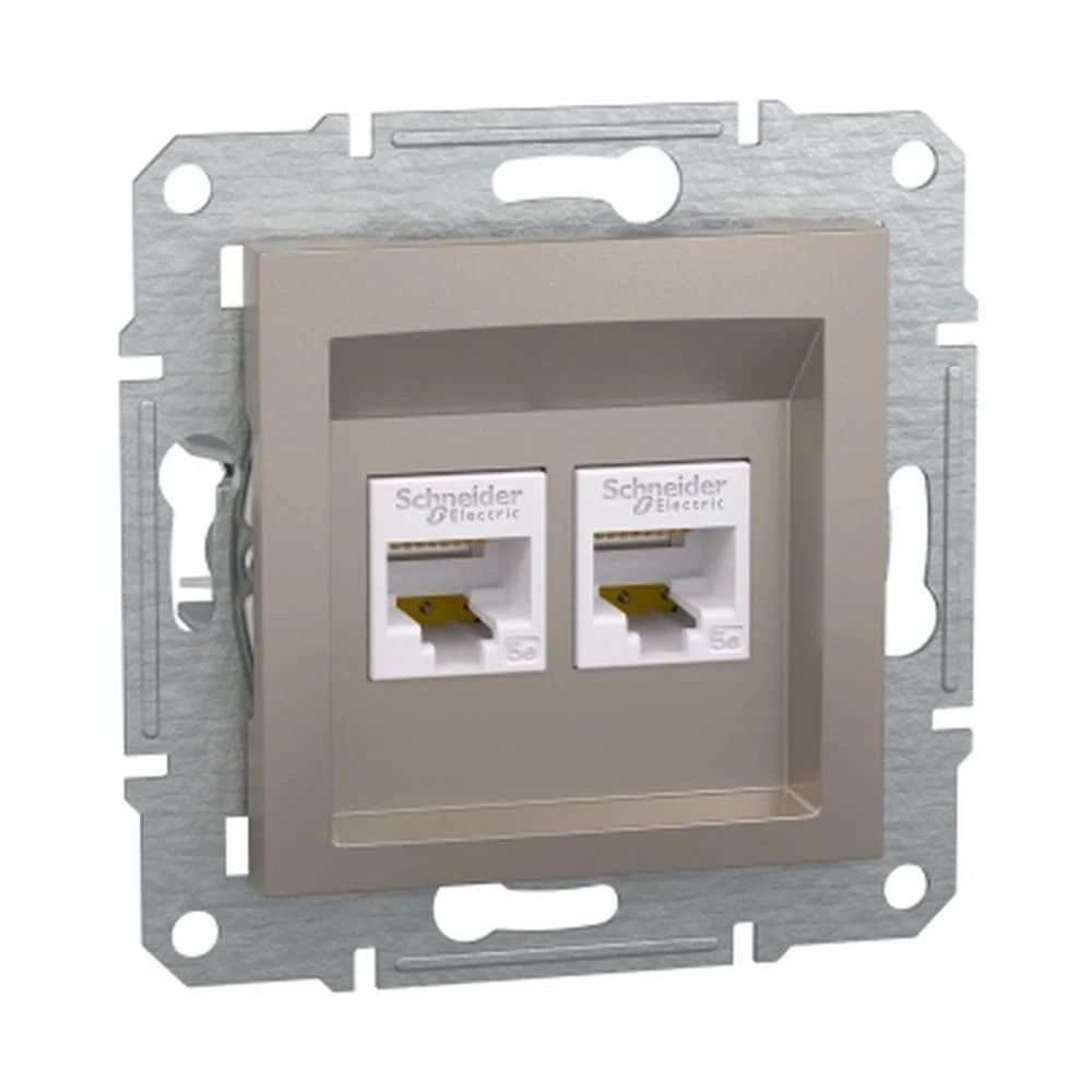 Розетка Schneider Asfora бронза комп'ютерна RJ45 Cat.5E 2-на ( EPH4400169 )
