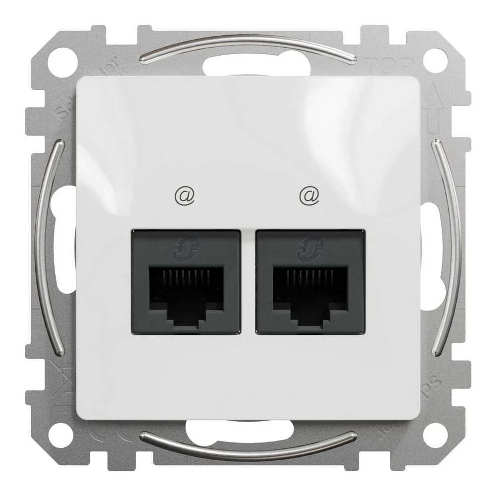 Розетка Schneider Sedna Design біла комп'ютерна RJ45 Cat. 5e UTP 2-на ( SDD111452 )