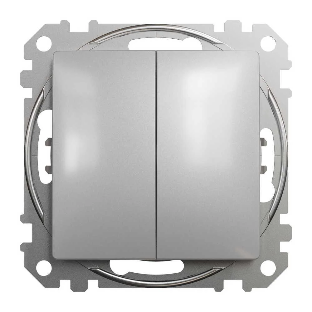 Вимикач Schneider Sedna Design алюміній 2кл ( SDD113105 )