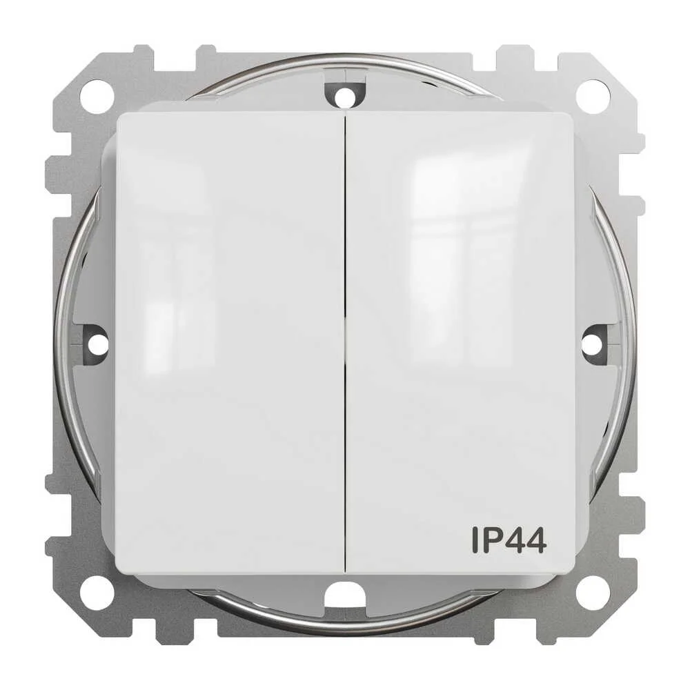 Вимикач Schneider Sedna Design білий 2кл IP44 ( SDD211105 )
