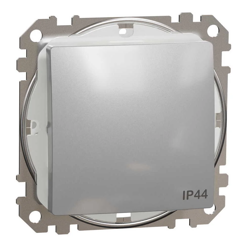 Вимикач Schneider Sedna Design алюміній 1кл прохідний IP44 ( SDD213106 )
