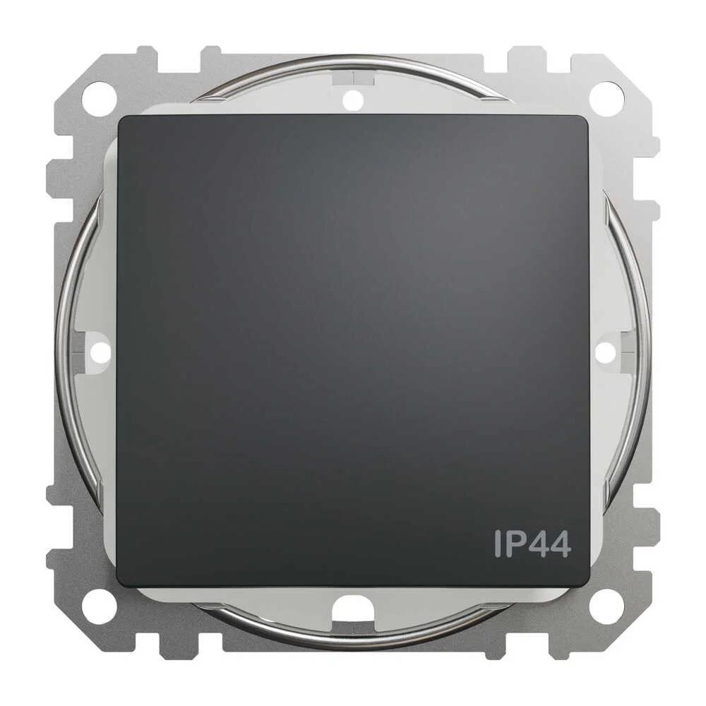 Вимикач Schneider Sedna Design чорний 1кл прохідний IP44 ( SDD214106 )