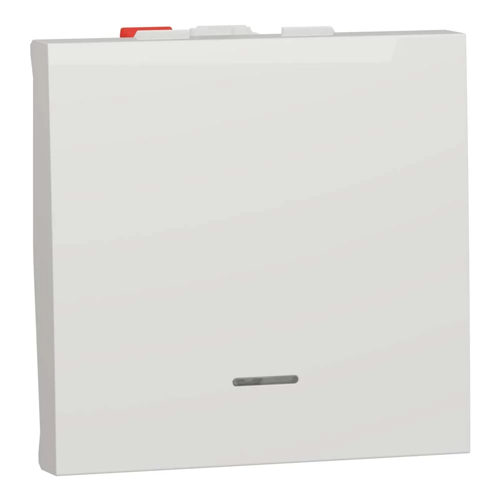 Вимикач кнопковий Schneider Unica NEW білий 1кл з підсвіткою ( NU320618N )