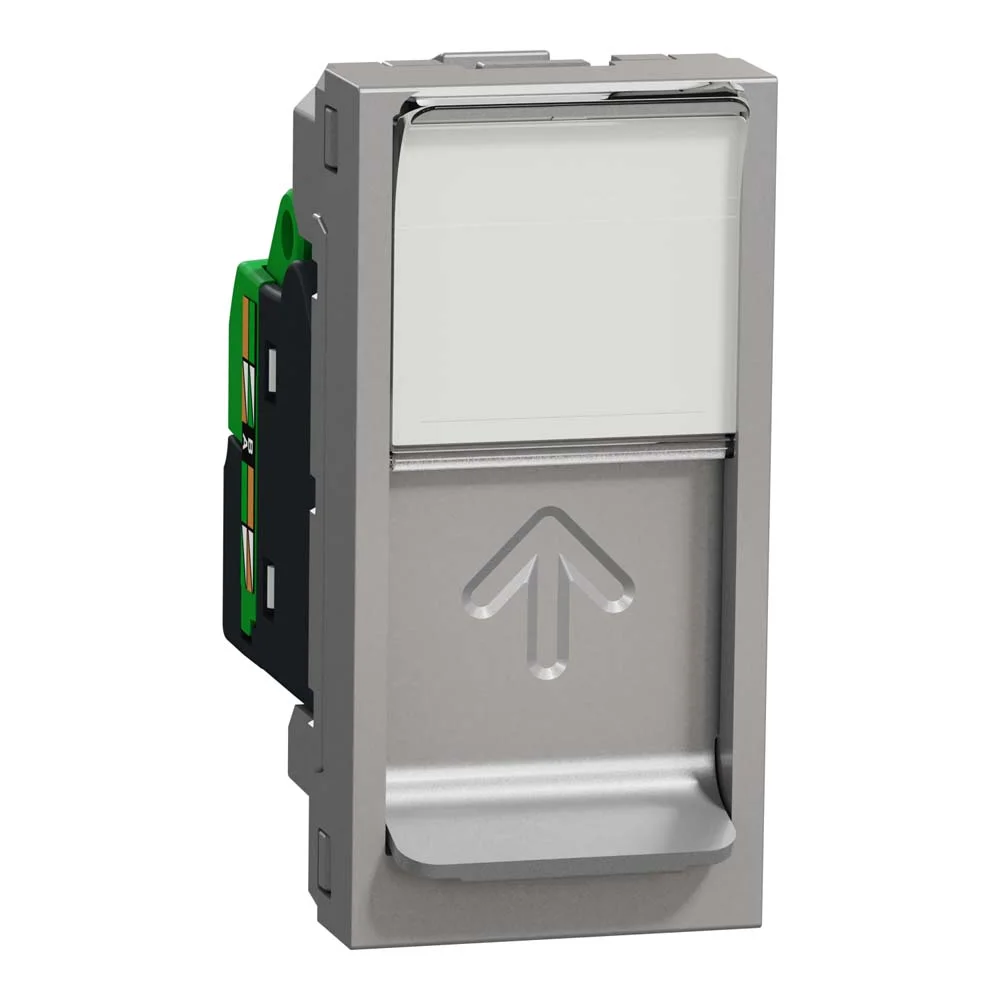 Розетка Schneider Unica NEW алюміній комп'ютерна RJ45 Cat. 6 STP 1 мод ( NU341630 )
