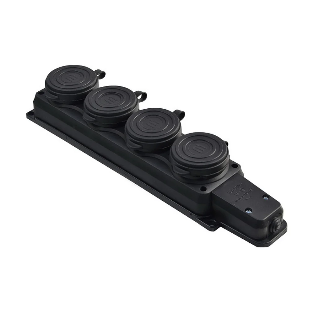 Розетка каучук АСКО 16А чотиримісна з кришкою IP44 ( A0250010010 )