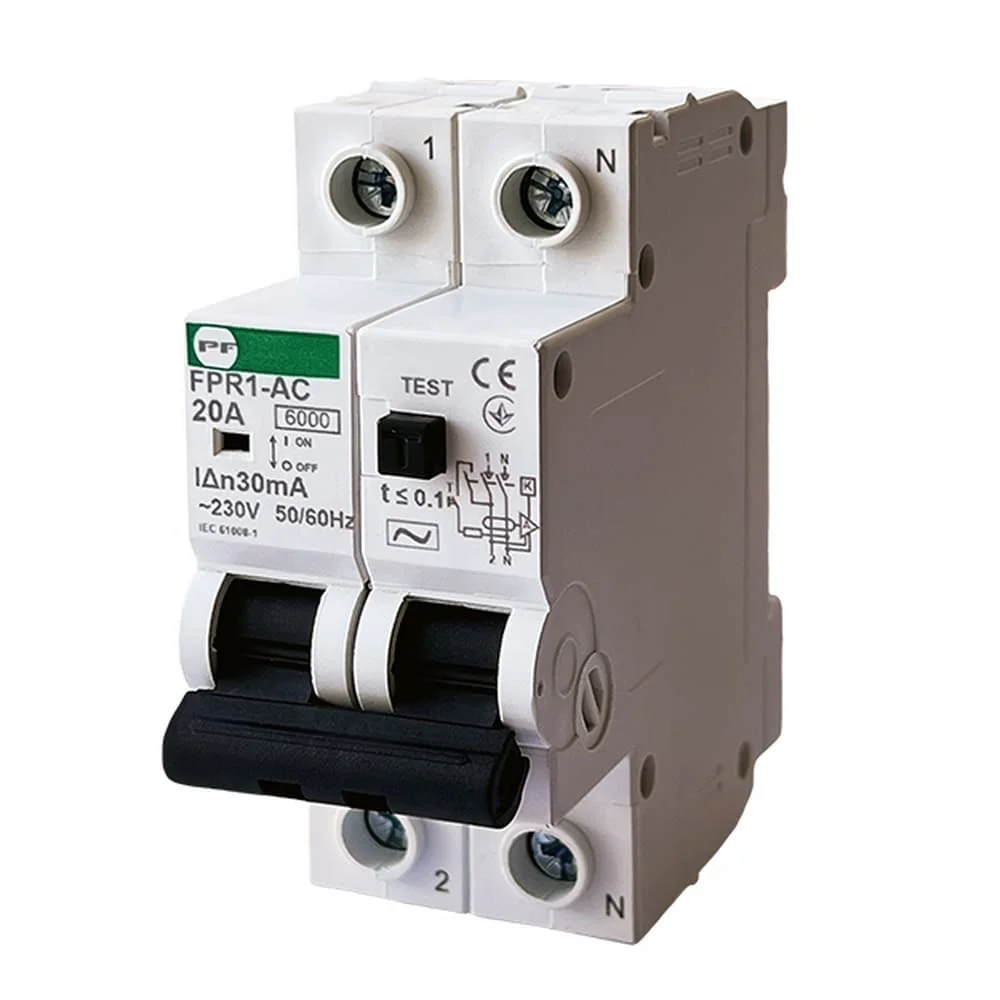 Реле захисного відключення FPR1-AC 2/20А 30 мА Промфактор ( FPR12020030AC )