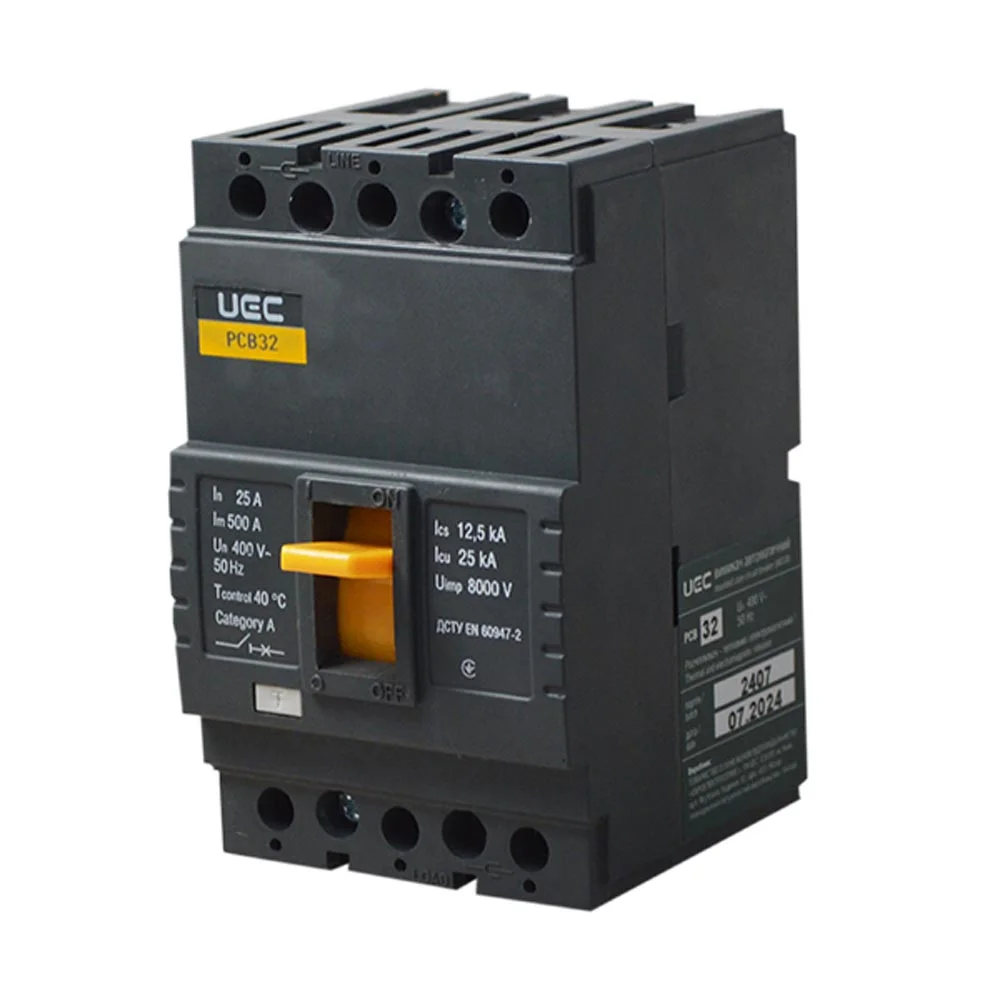 Автоматичний вимикач PCB32 3Р 25А 25кА UEC ( MCCB-PCB-32-3-0025 )