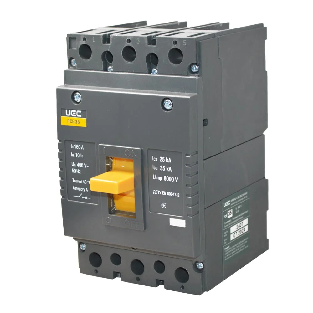 Автоматичний вимикач PCB35 3Р 160А 35кА UEC ( MCCB-PCB-35-3-0160 )