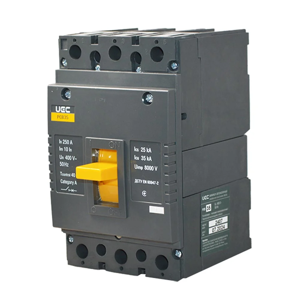 Автоматичний вимикач PCB35 3Р 250А 35кА UEC ( MCCB-PCB-35-3-0250 )