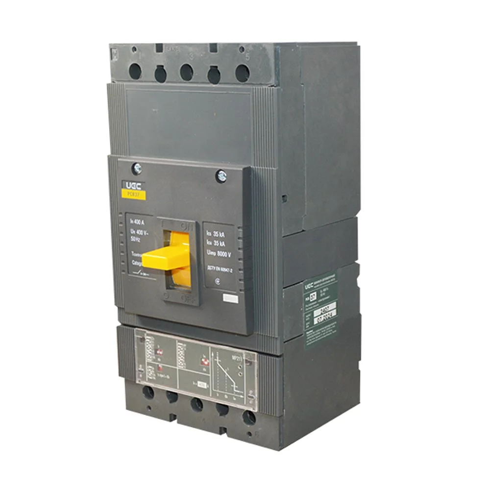 Автоматичний вимикач PCB37 3Р 400А 35кА з електронним розчеплювачем PR211 UEC ( MCCB-PCB-37-3-0400E )