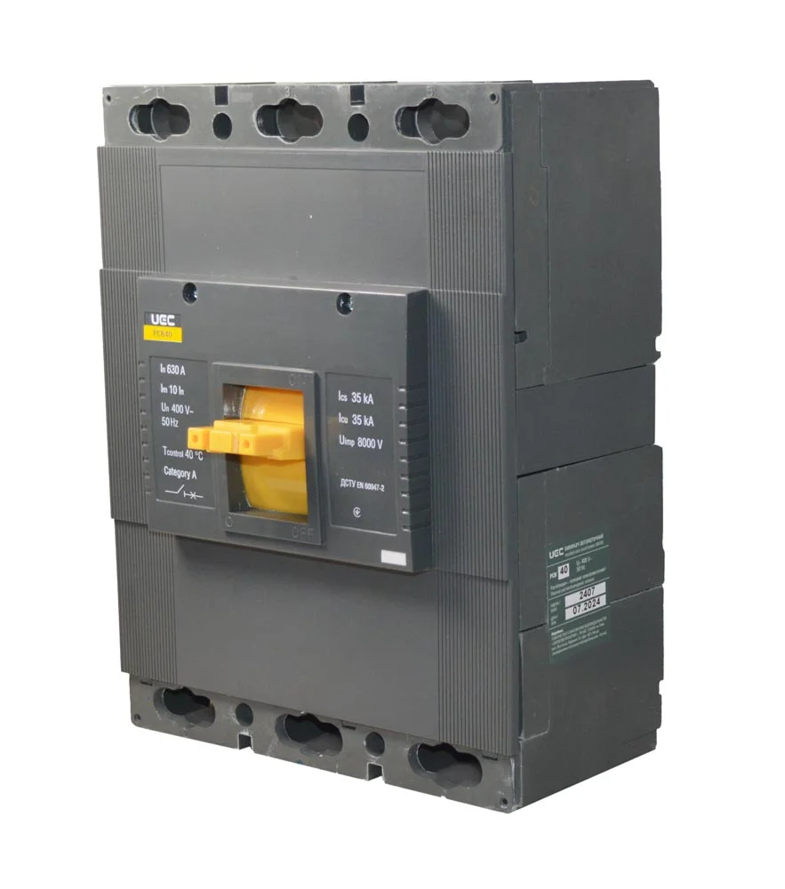 Автоматичний вимикач PCB40 3Р 630А 35кА UEC ( MCCB-PCB-40-3-0630 )