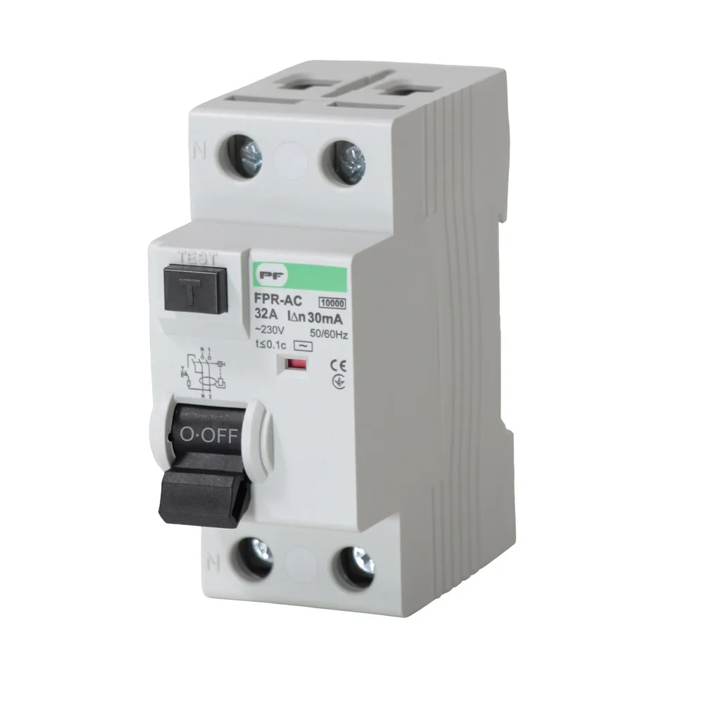 Реле захисного відключення FPR-AC 32А/0,03A 2P АС 10kA Промфактор ( FPR2032030AC )