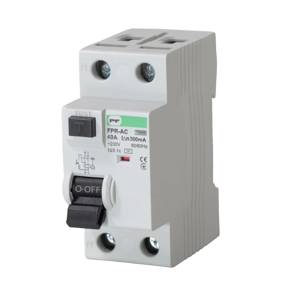 Реле захисного відключення FPR-AC 40А/0,3A 2P АС 10kA Промфактор ( FPR2040300AC )
