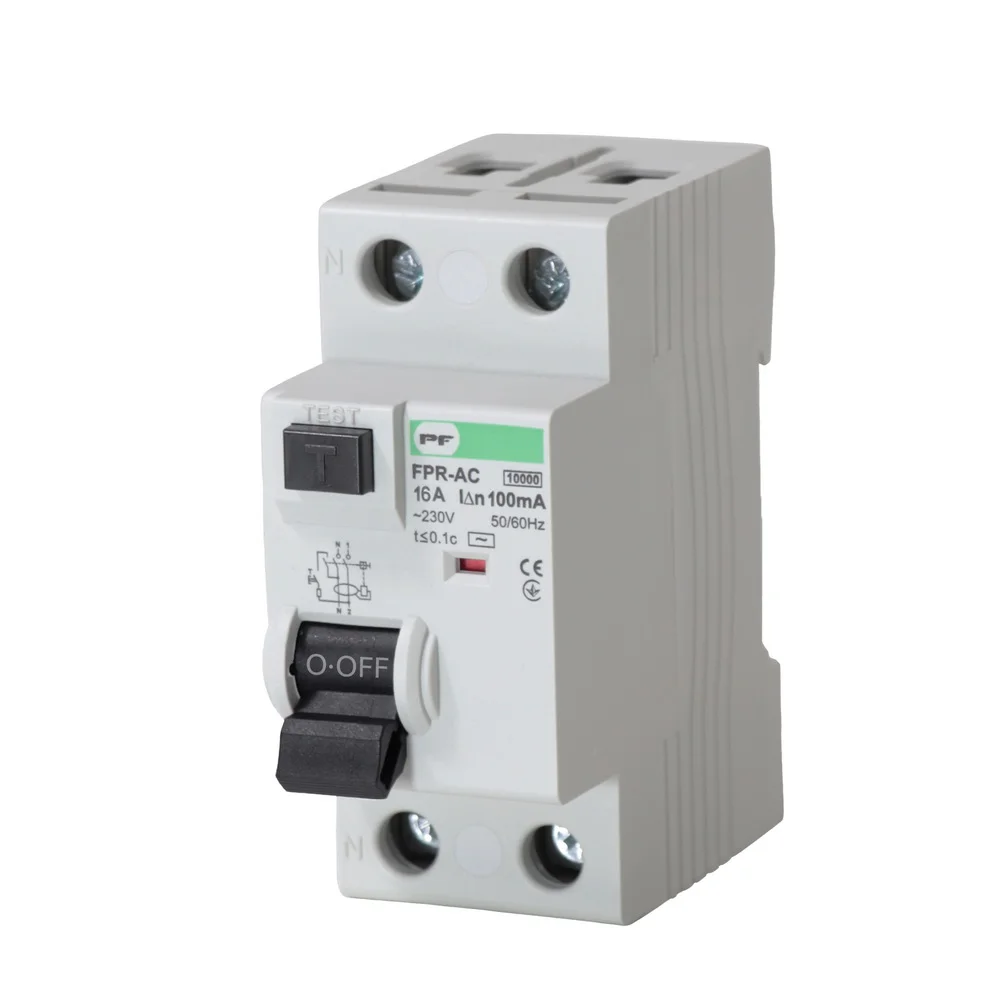 Реле захисного відключення FPR-AC 16А/0,1A 2P АС 10kA Промфактор ( FPR2016100AC )