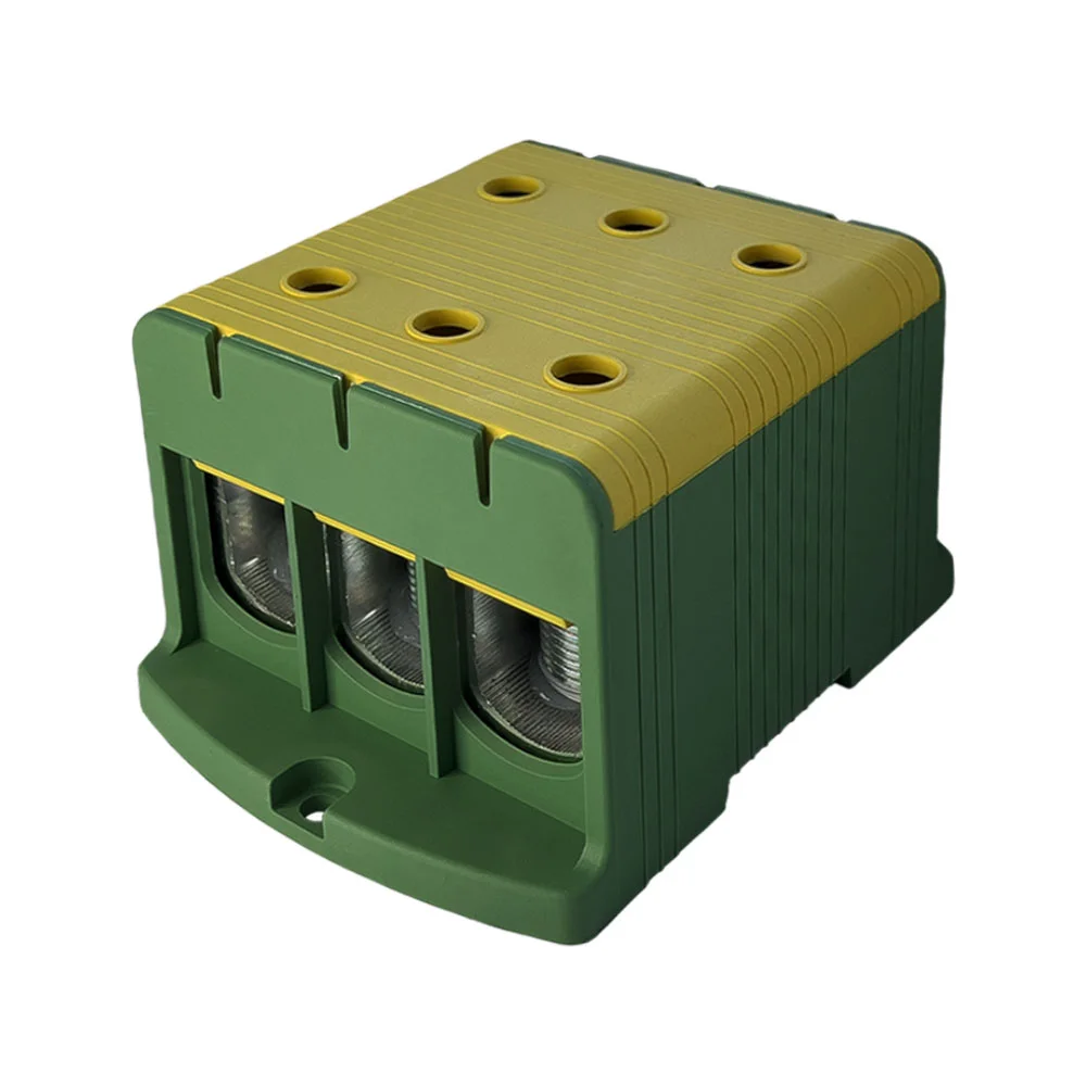 Клемник на DIN-рейку FT1240G 3P,Cu:35-240 / Al:35-240 мм2, жовто-зелений Промфактор ( FT1240G3 )