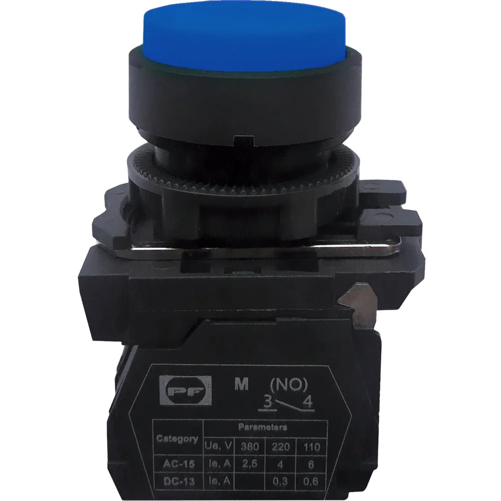 Вимикач кнопковий пластиковий FP5-AL61 1NO блакитний Промфактор ( FP5-AL61 )