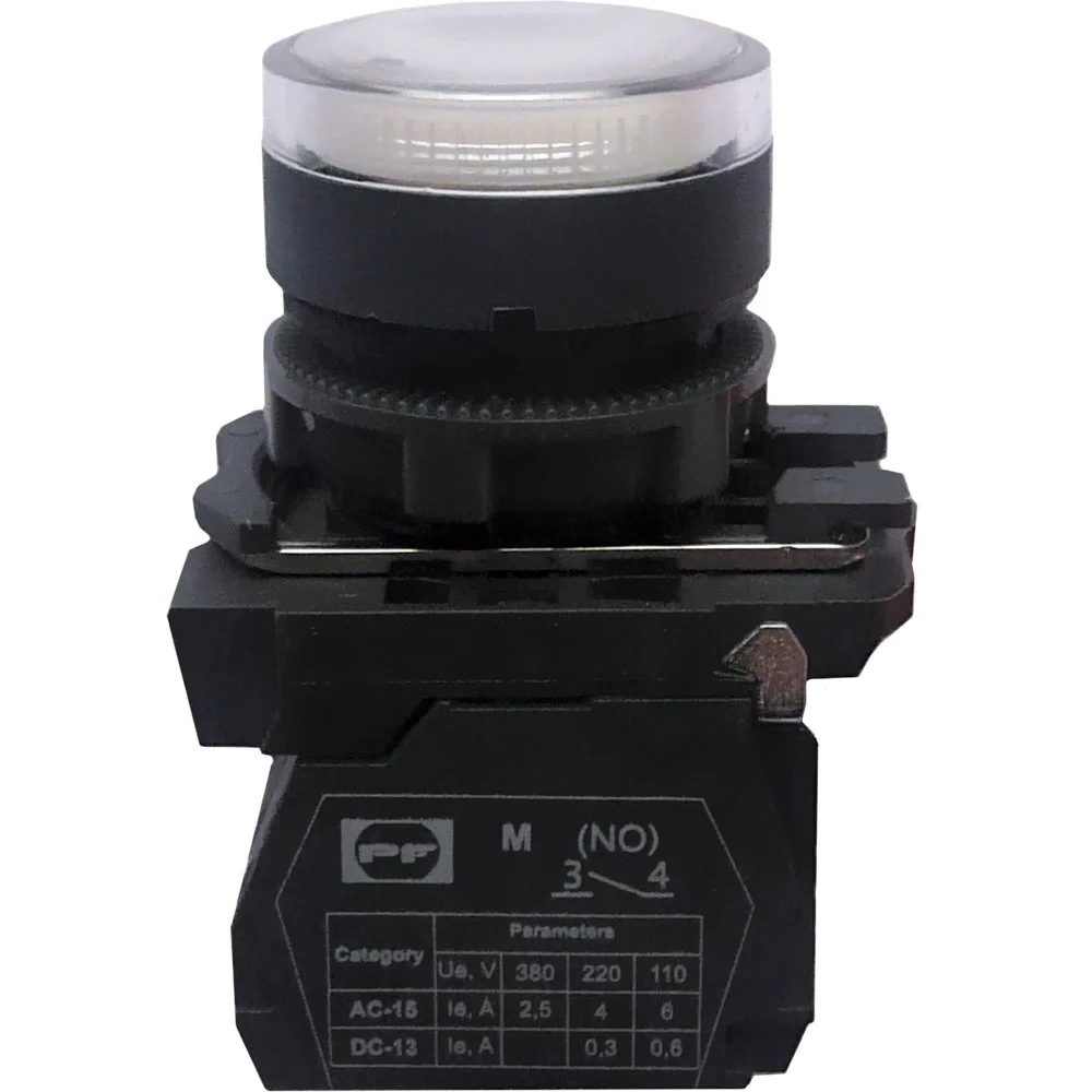 Вимикач кнопковий пластиковий FP5-AW3161110 1NO білий Промфактор ( FP5-AW3161110 )