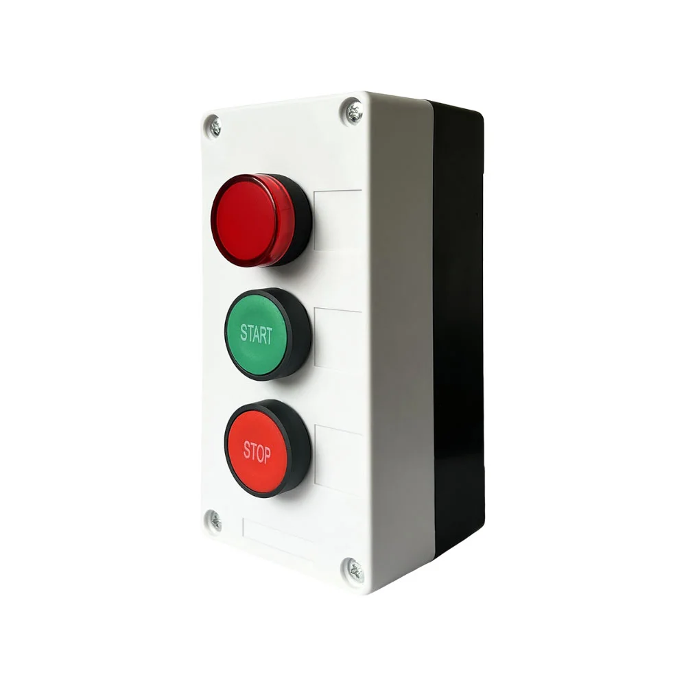 Пост тримісний Промфактор FP5-BOX3W34 з кнопками «START/STOP» та індикатором 230V ( FP5-BOX3W34 )