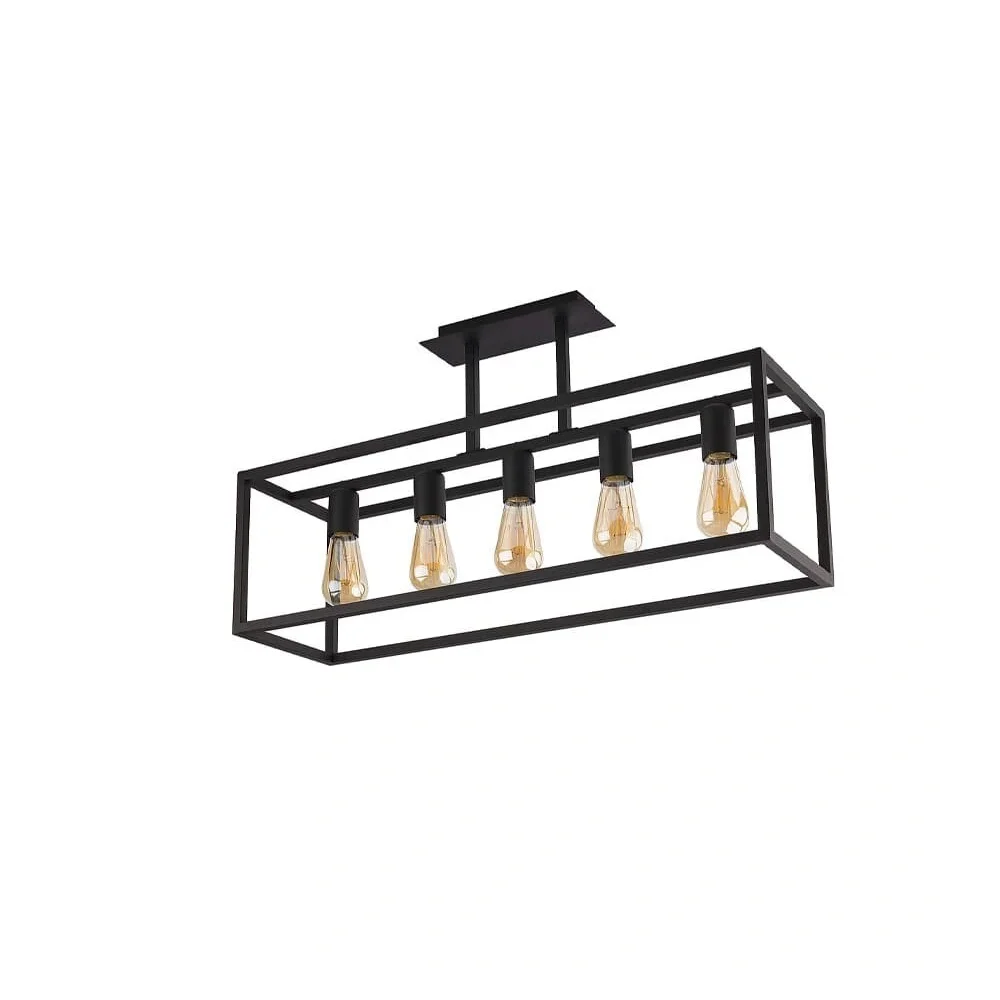 Світильник стельовий Nowodvorski Crate E27 5x25W IP20 чорний ( 9047 )