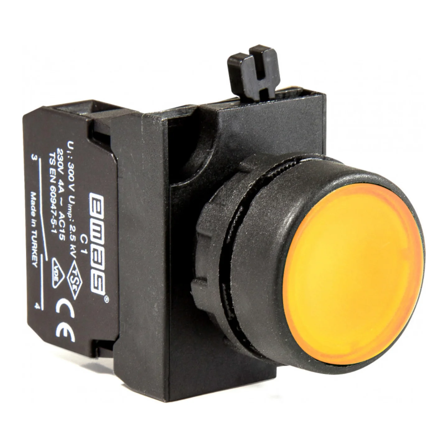 Кнопка EMAS без фіксації CP100DS (1НВ) жовта
