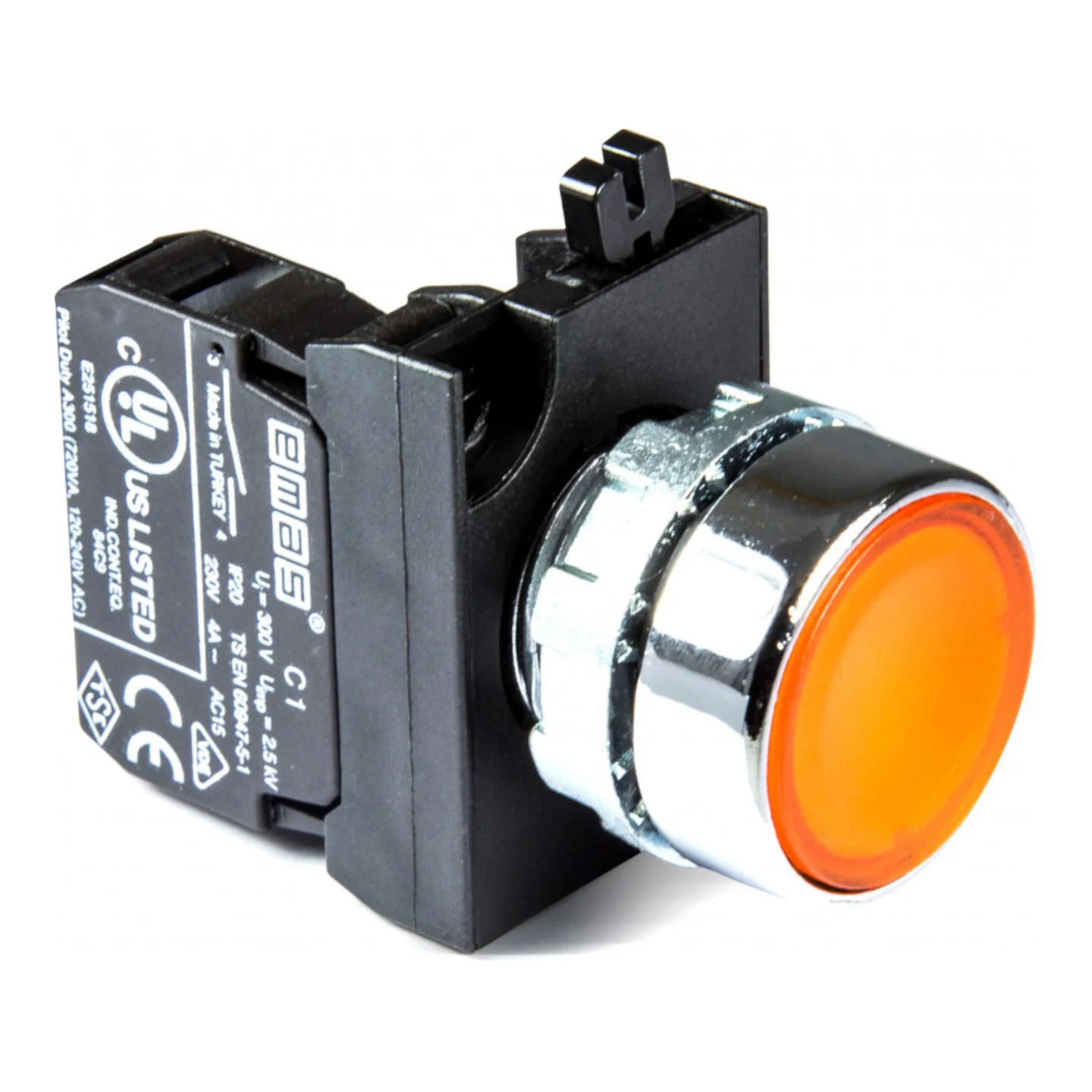 Кнопка EMAS без фіксації CM100DS (1НВ) жовта