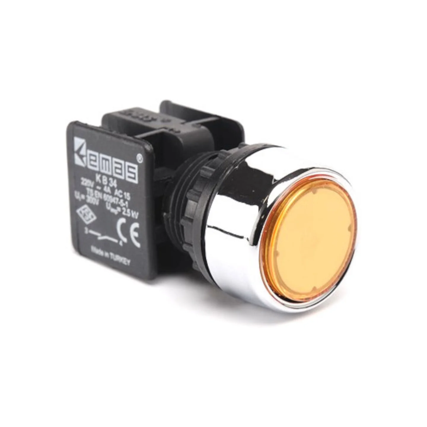Кнопка EMAS без фіксації KB34DS (1НВ) жовта