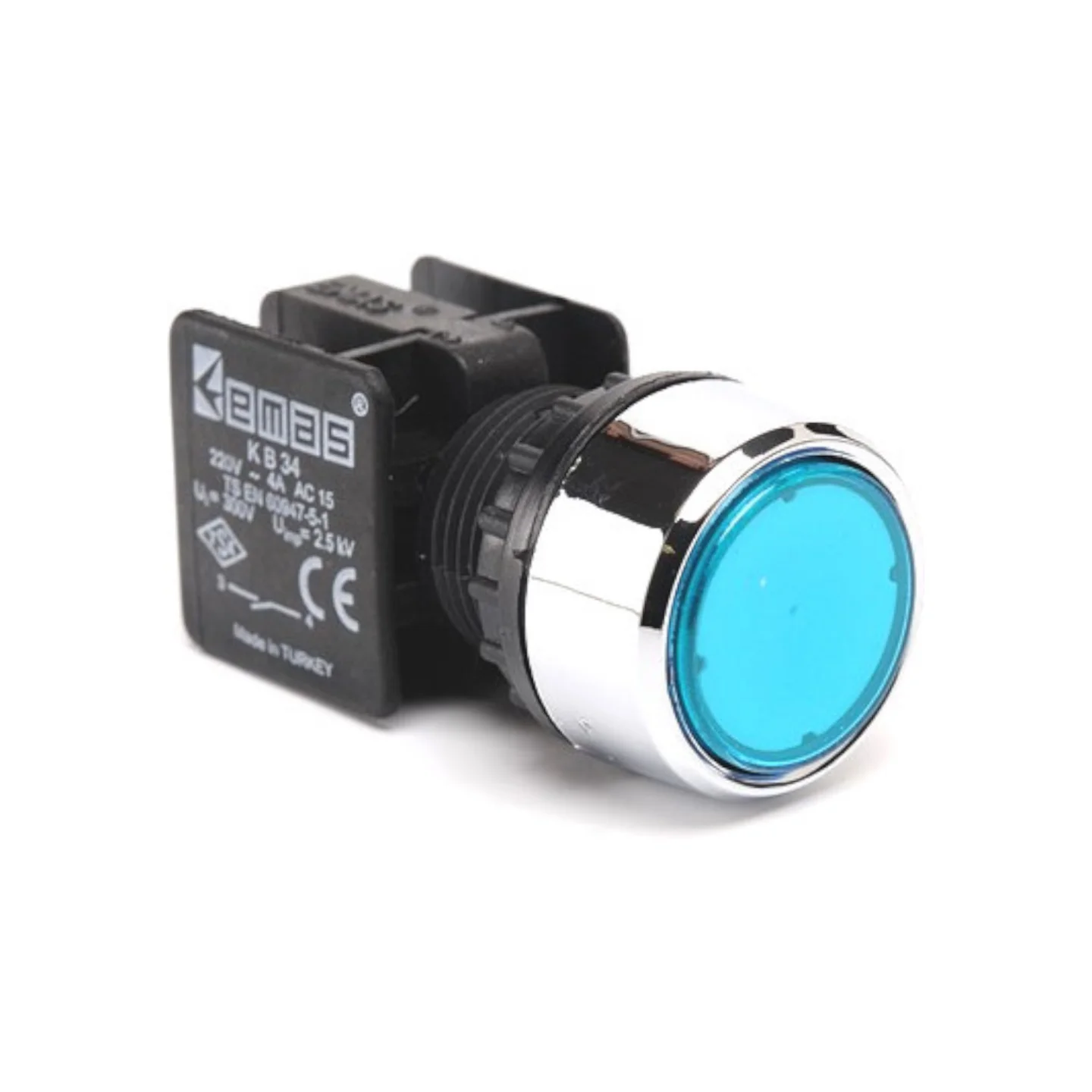 Кнопка EMAS без фіксації KB34DM (1НВ) синя