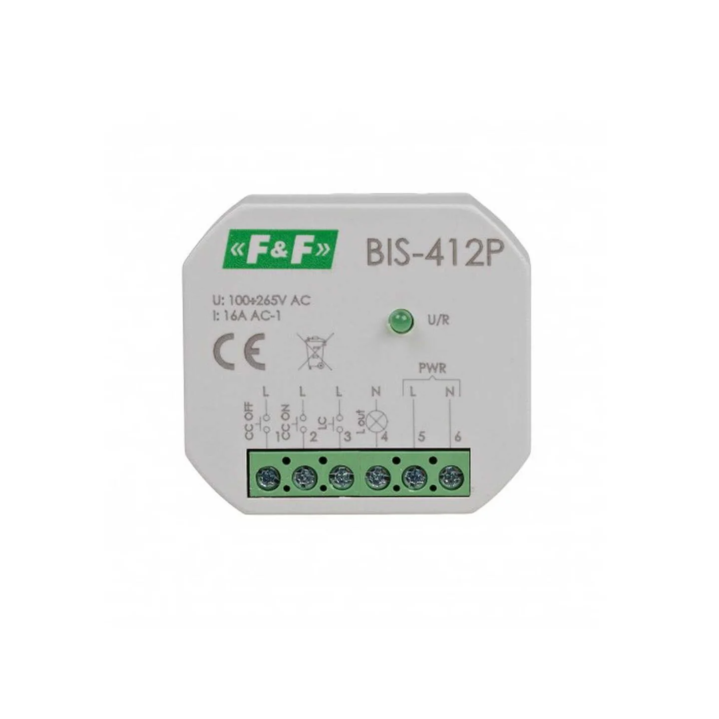 Реле імпульсне бістабільне F&F 230В 16А групове ( BIS-412P )