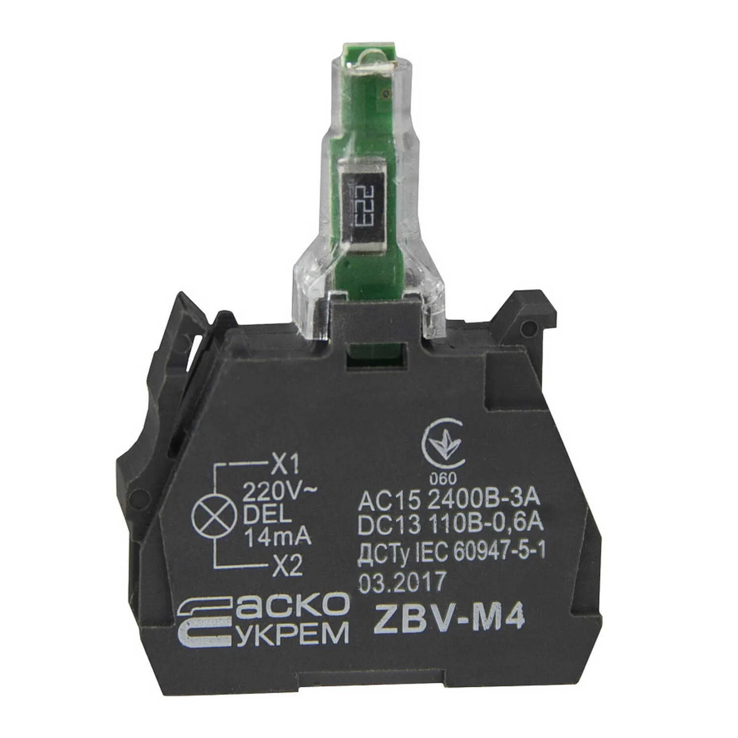 Лампа LED ZBV-M4 220В для кнопок TB5 АСКО червона ( A0140010220 )