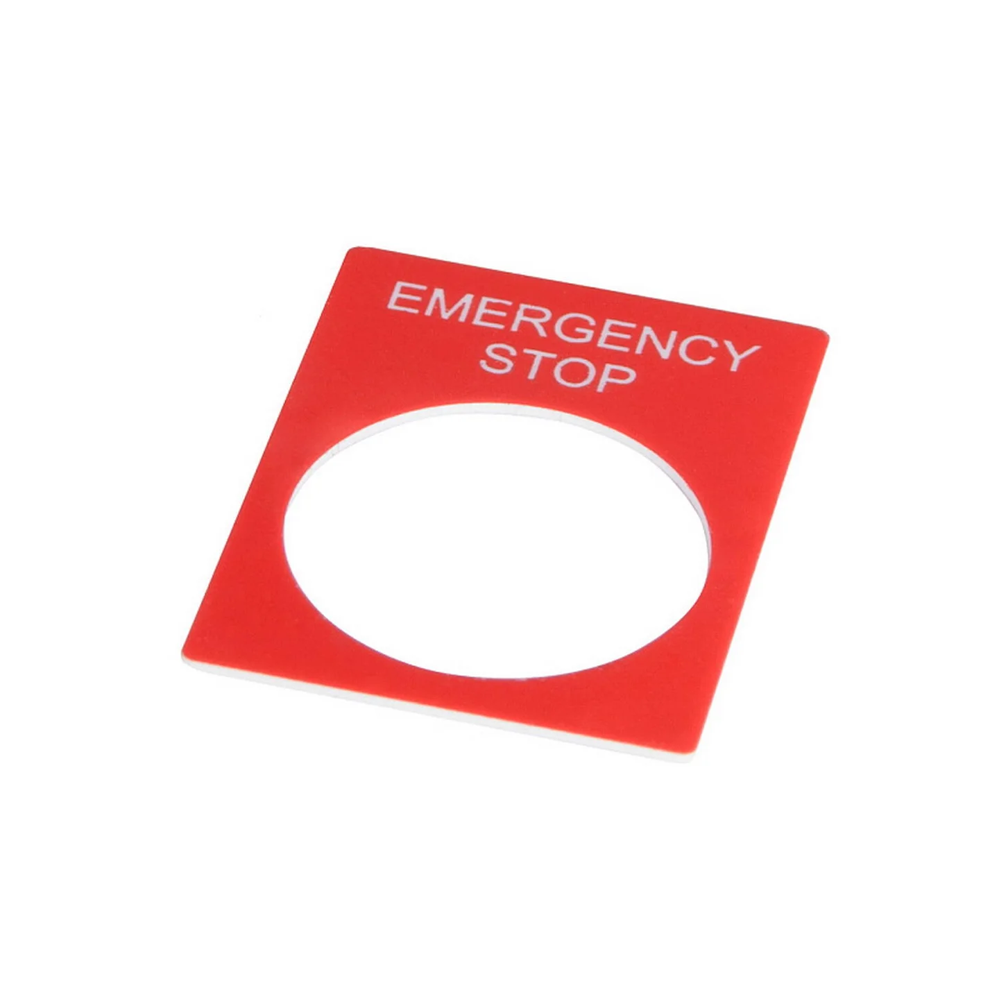 Табличка маркувальна EMERGENCY STOP прямокутна для кнопок XB2 АСКО червона ( A0140010069 )