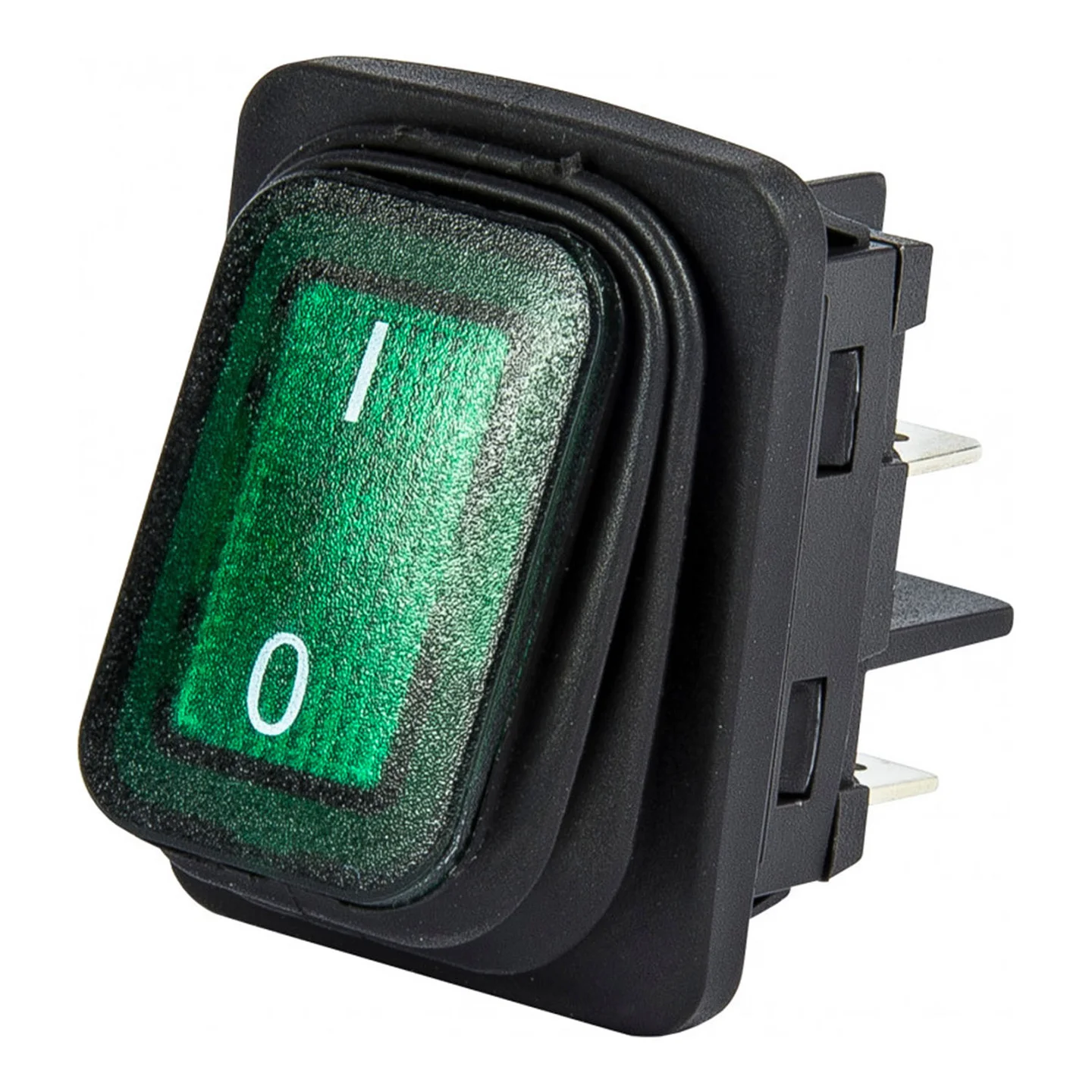 Перемикач EMAS з підсвічуванням прямокутний зелений IP65 ( A54B1Y11 )